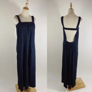 free people beach open back black maxi dress